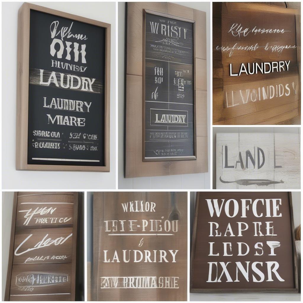 Different Laundry Room Wood Sign Styles