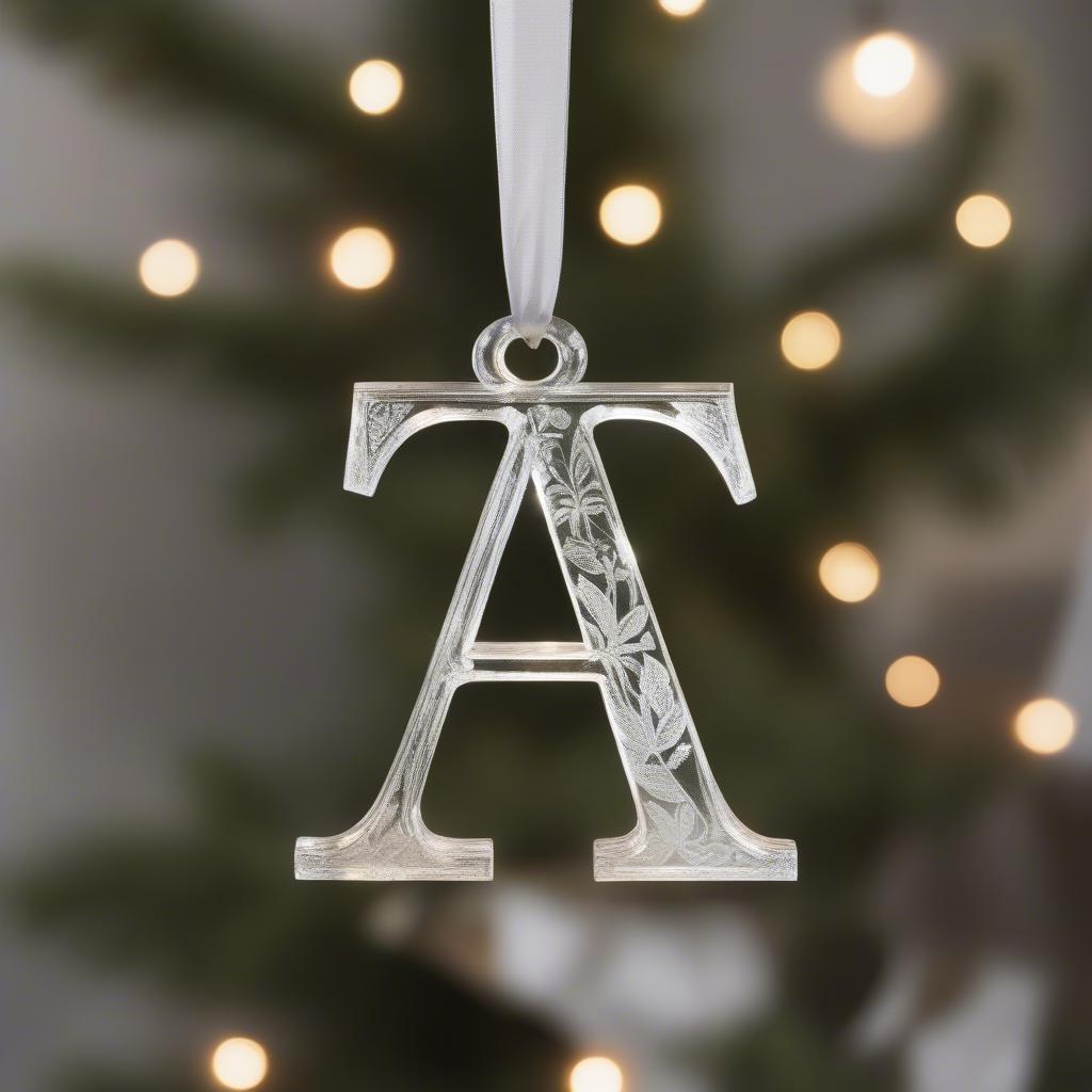 Elegant Glass Letter A Ornament