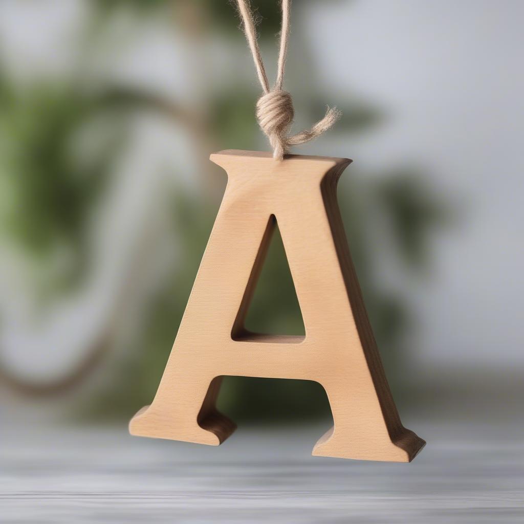 Rustic Wooden Letter A Ornament