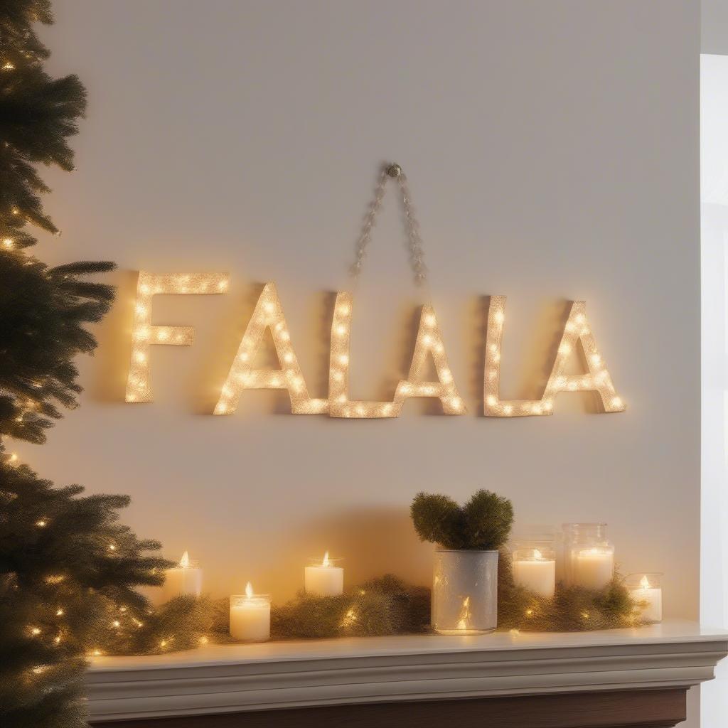 Lighted Falala Sign Christmas Decor