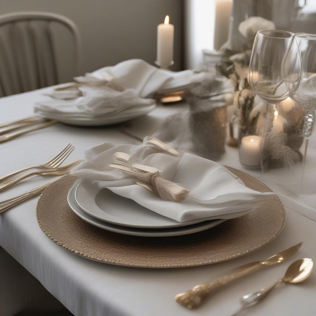 Elegant Linen Napkin Table Setting