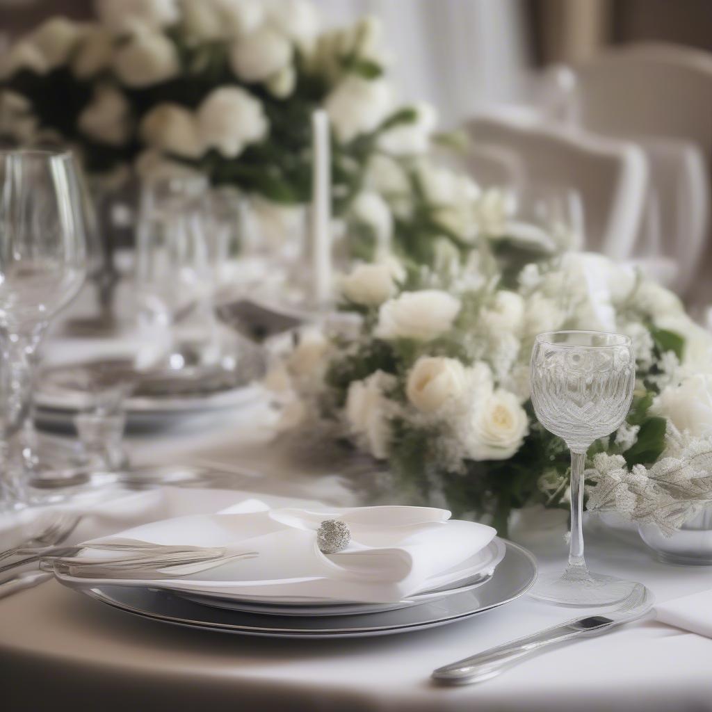 Elegant table setting with linen napkins