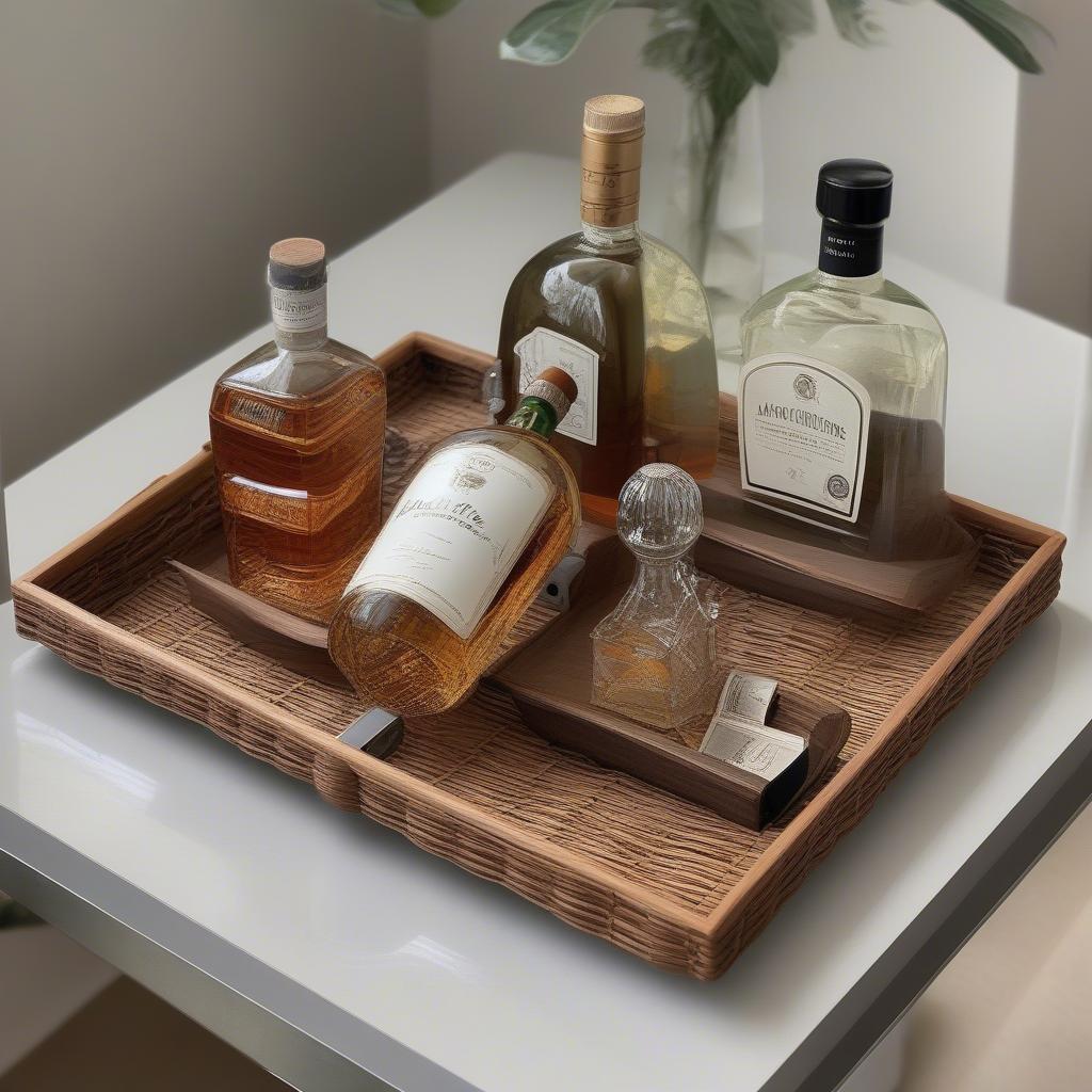 Different Liquor Bottle Tray Materials: Wood, Metal, Wicker, and Acrylic