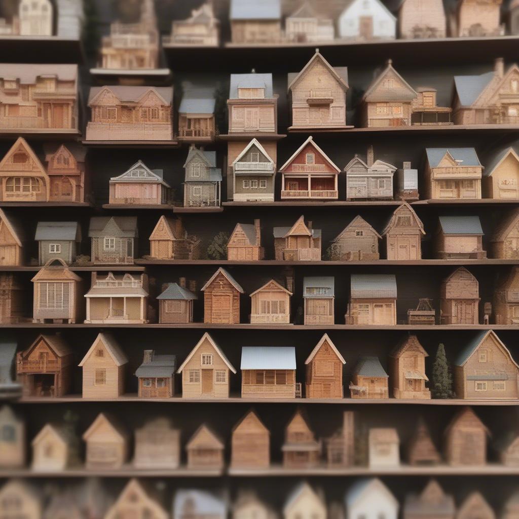 Variety of Little Wooden Houses