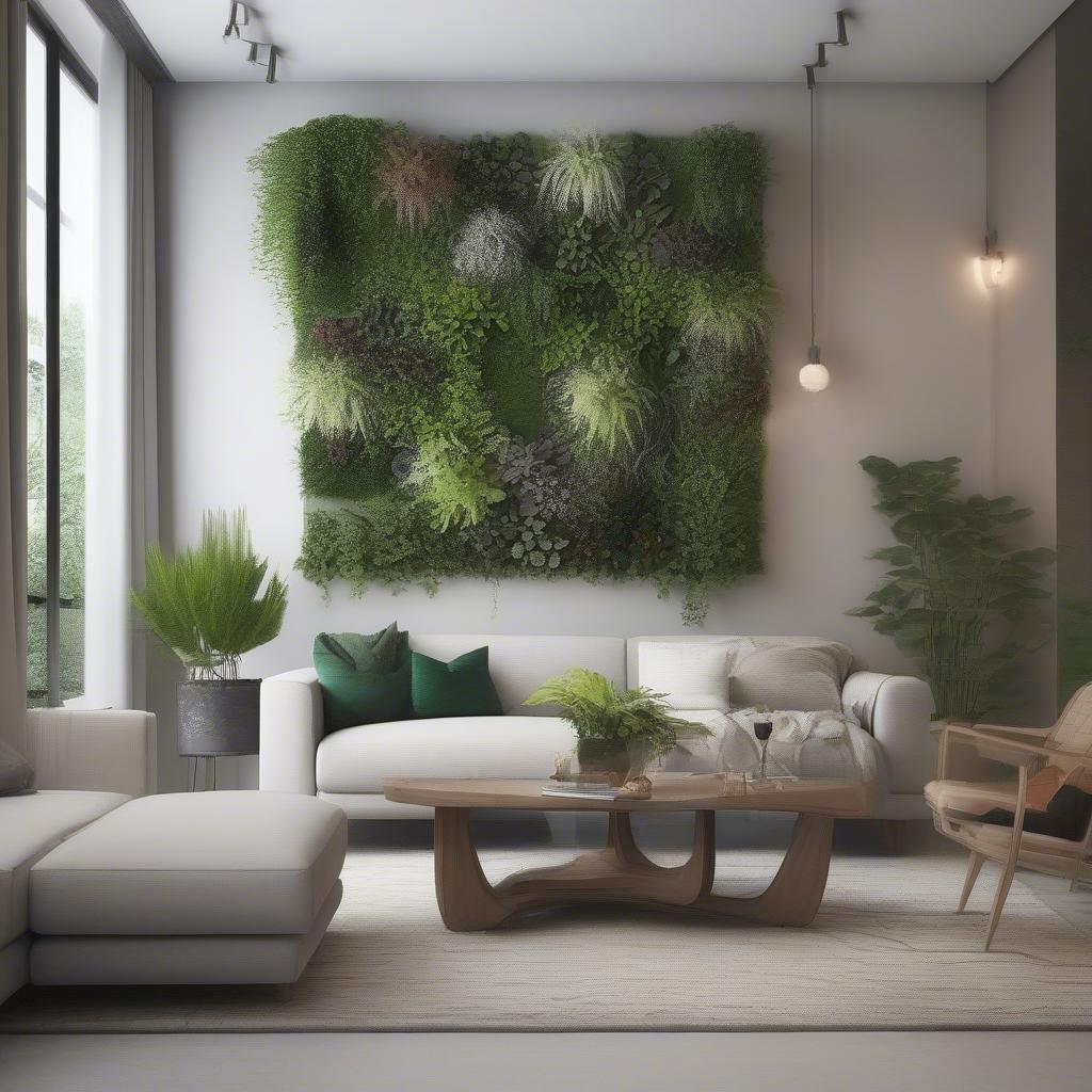 Incorporating plants into living room wall decor adds a touch of nature, creating a fresh and vibrant atmosphere.