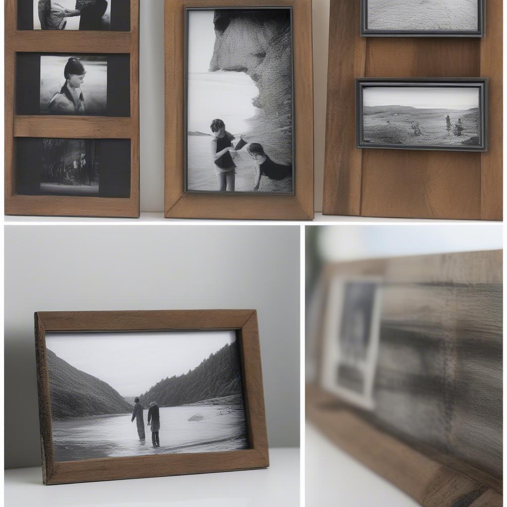 Long Collage Picture Frames in Wood and Metal