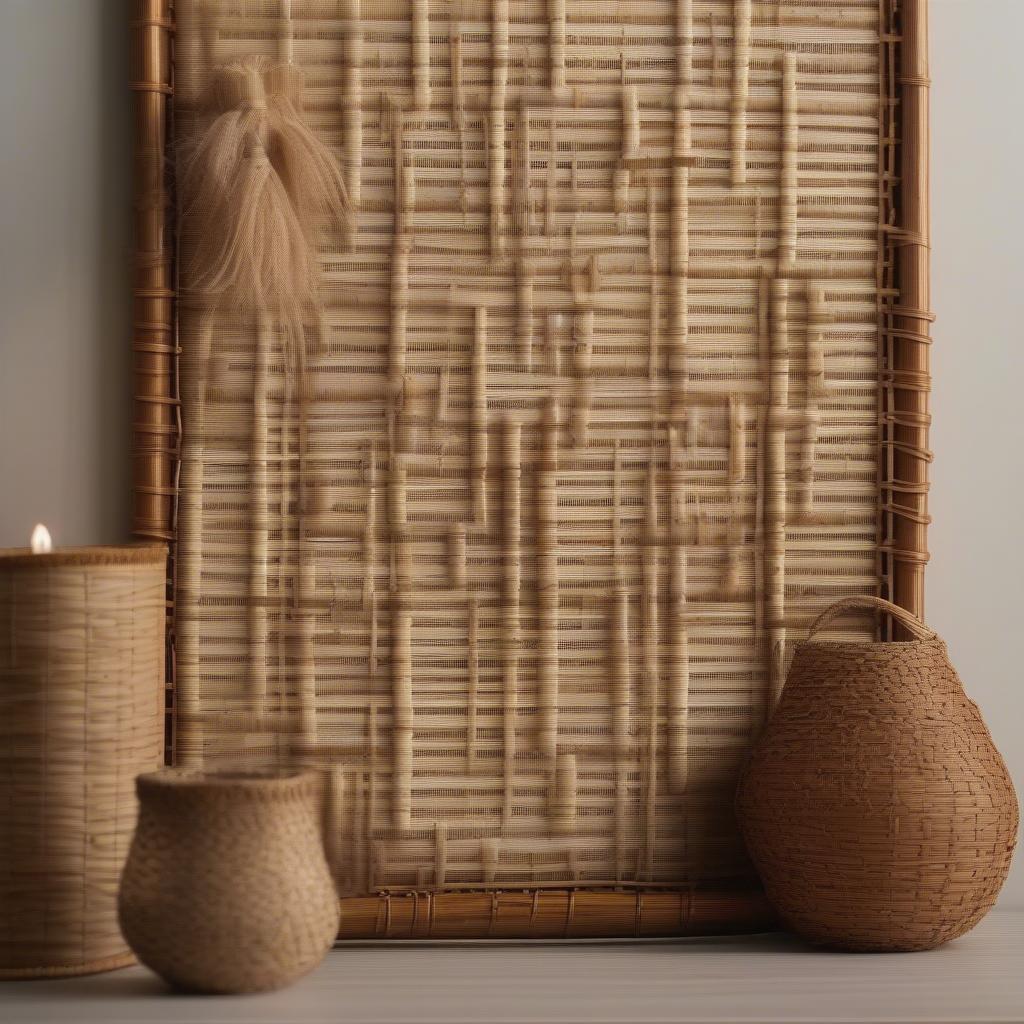 The Lord's Prayer Woven into a Wicker Wall Hanging