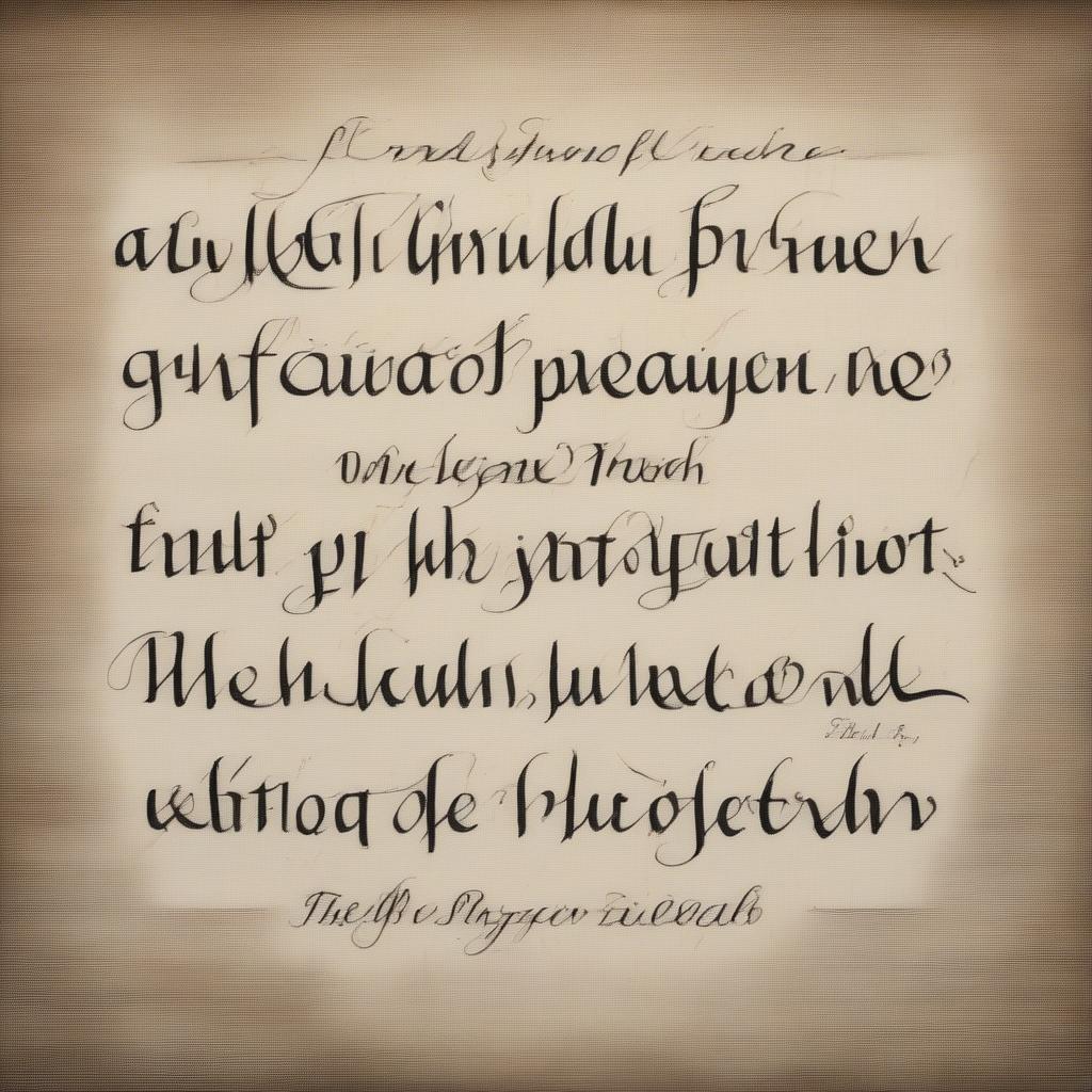 Lord's Prayer Calligraphy on Canvas