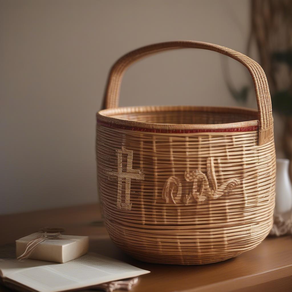 The Lord's Prayer Woven into a Rattan Basket