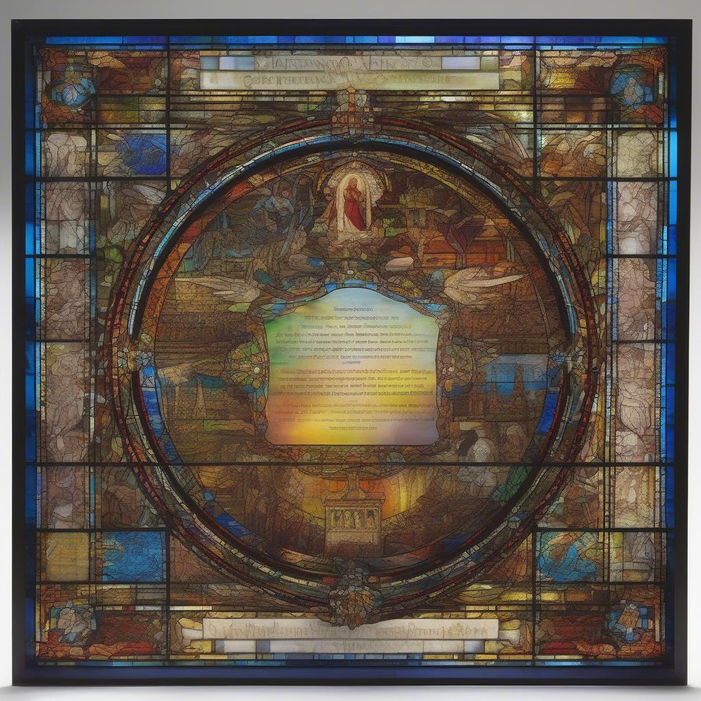 Stained glass Lord's Prayer window hanging