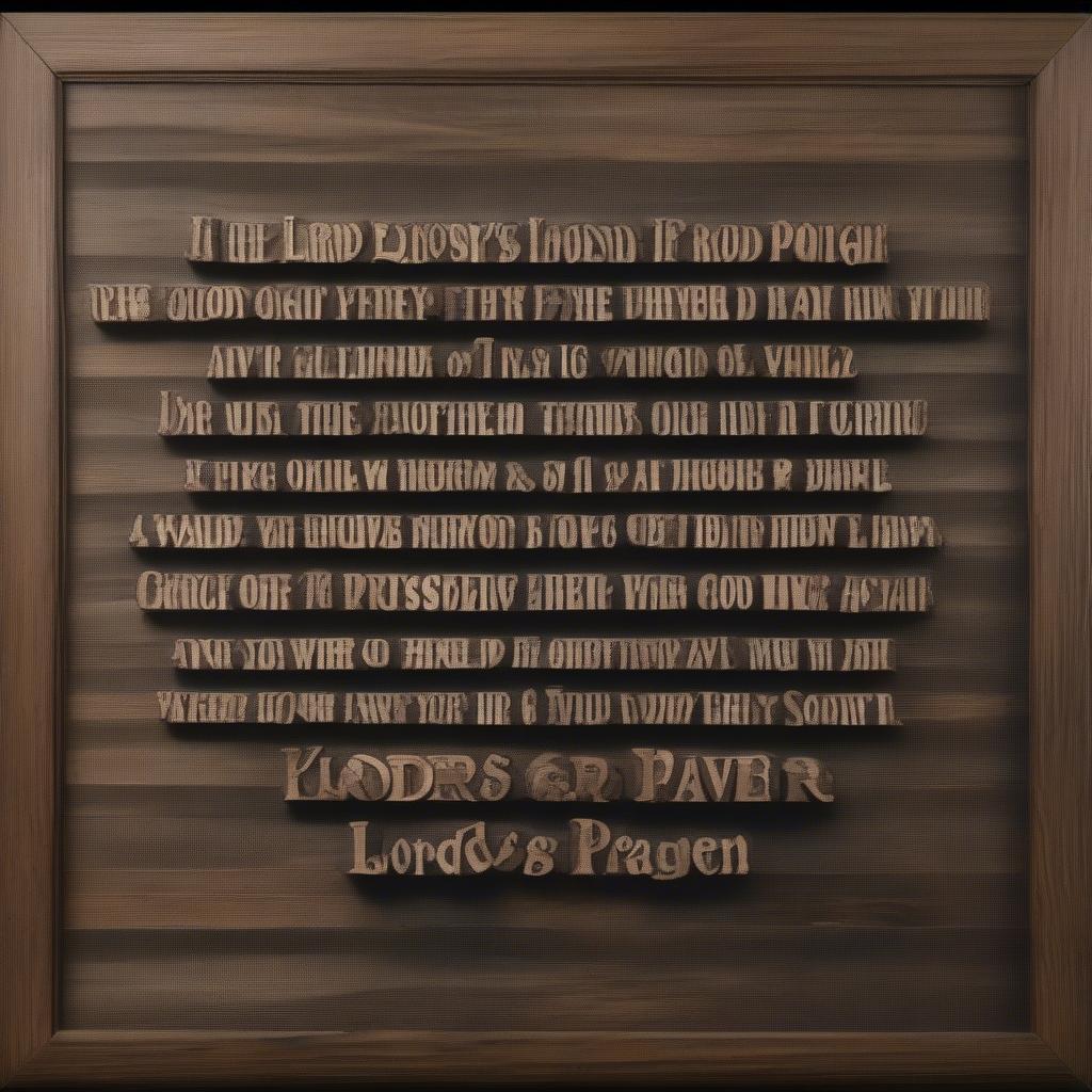 Lords Prayer Wooden Wall Hanging with Rustic Design