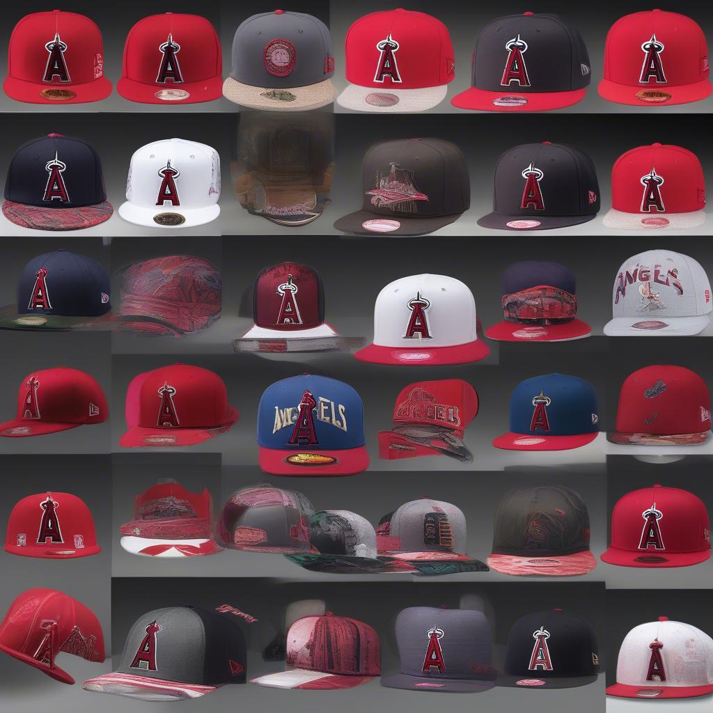 Various Styles of Los Angeles Angels Caps