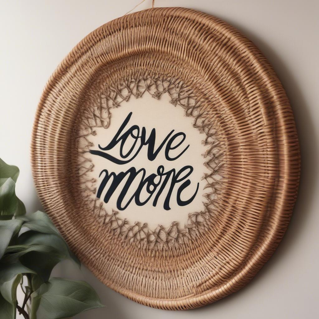 Love You More Wicker Wall Hanging