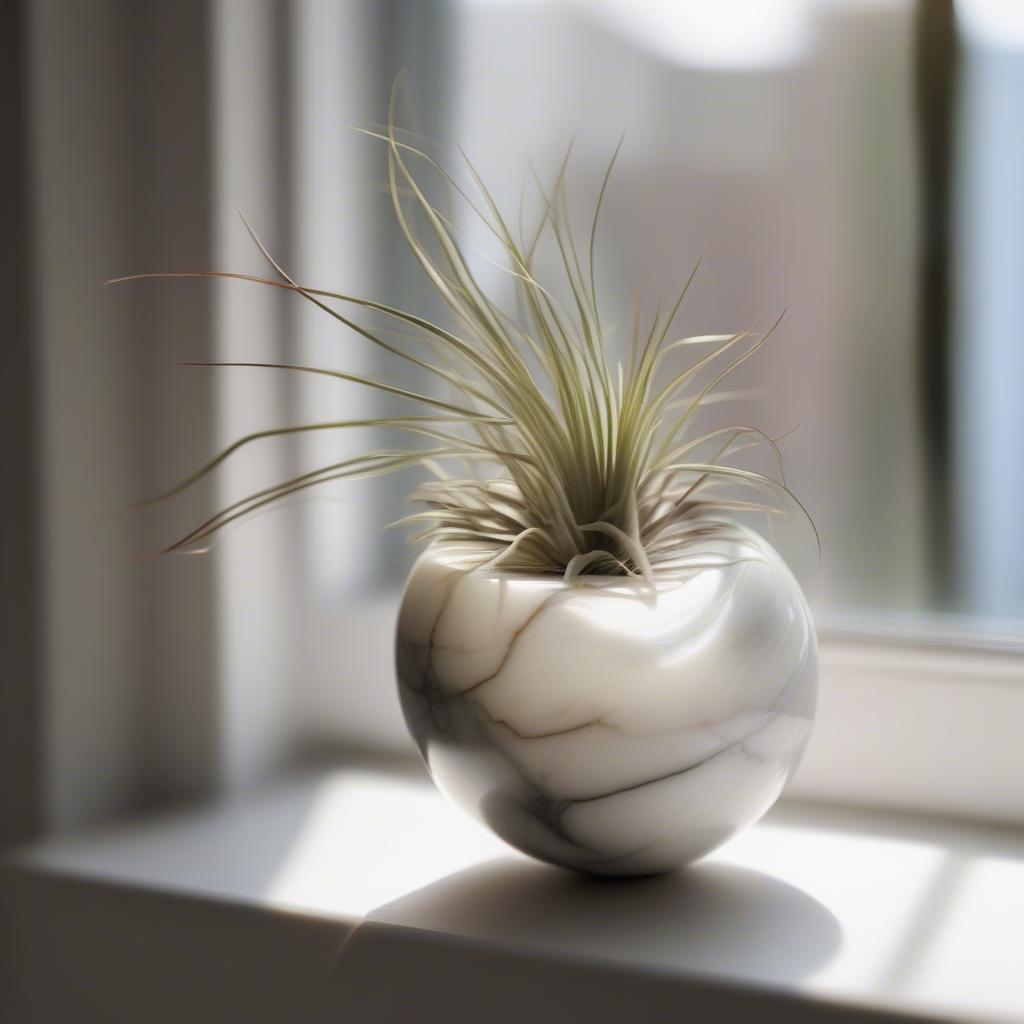 Marble Air Plant Holder on a Windowsill