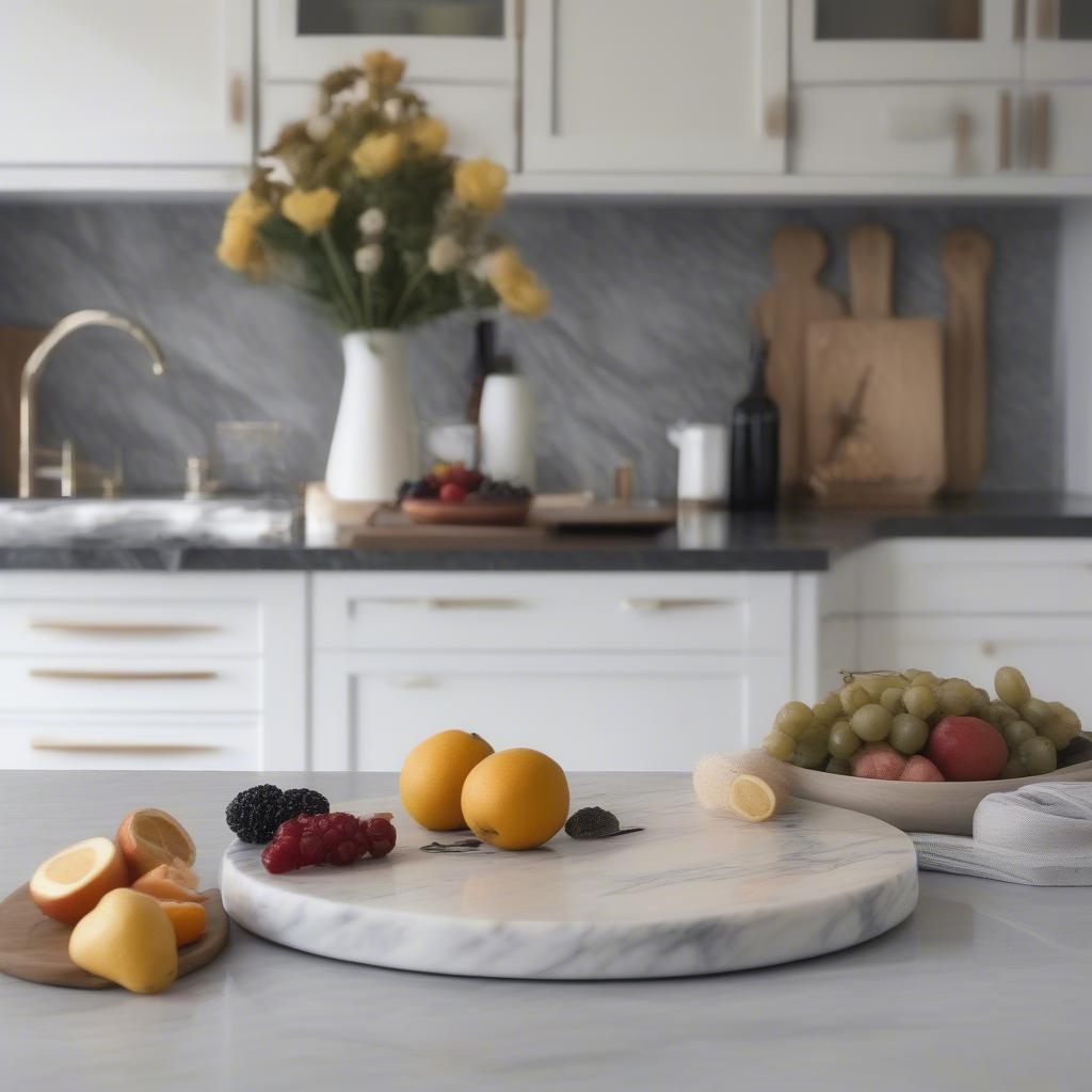 Marble Cutting Board as Kitchen Decor