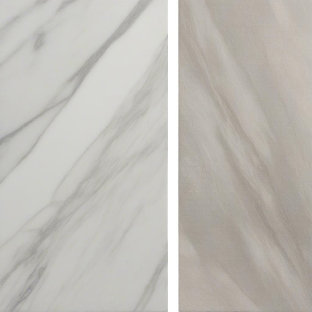 Comparison of honed and polished marble finishes