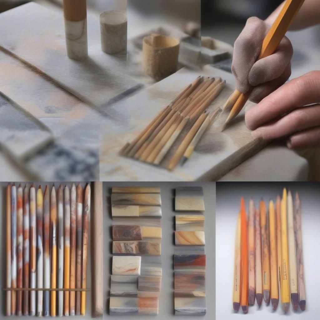 The Step-by-Step Process of Creating Marbled Pencils