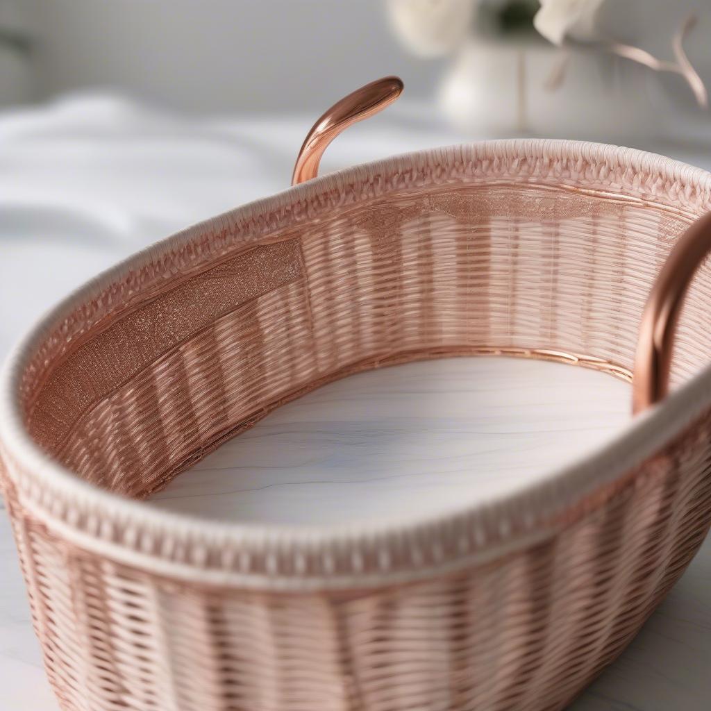 Marble Rose Gold Wicker Basket