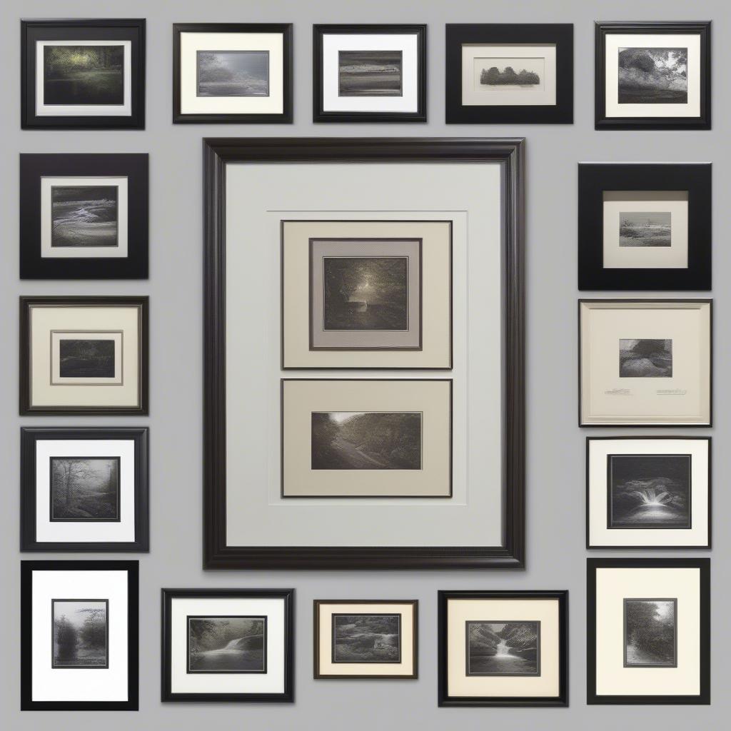 Different matting styles and colors for 11x14 frames