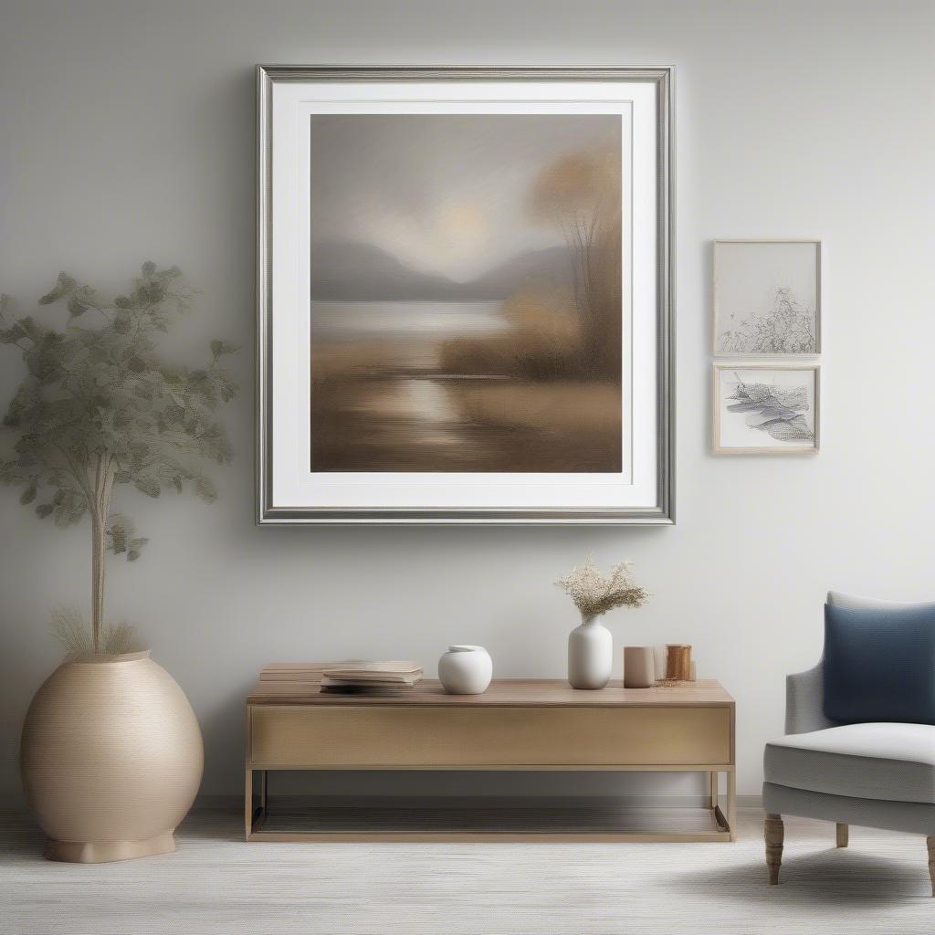 Examples of 20x20 picture frames paired with different art styles, such as abstract prints with minimalist frames and vintage photos with ornate frames.