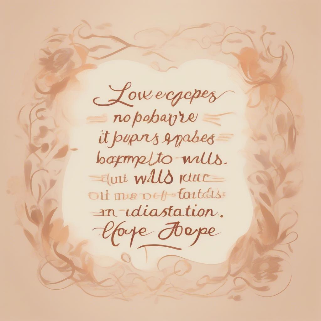 Calligraphy of a Maya Angelou love quote.