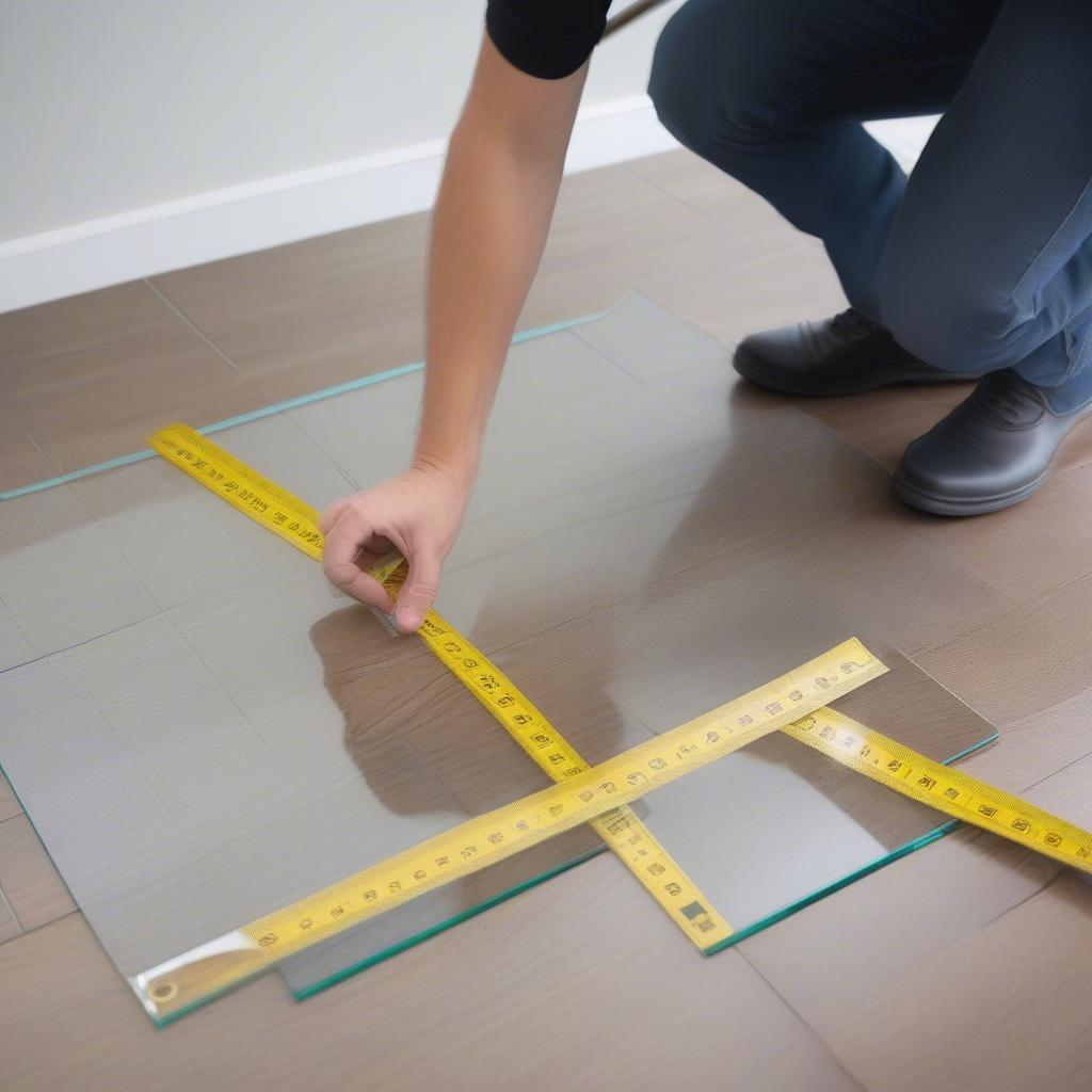 Measuring for a custom glass chair mat