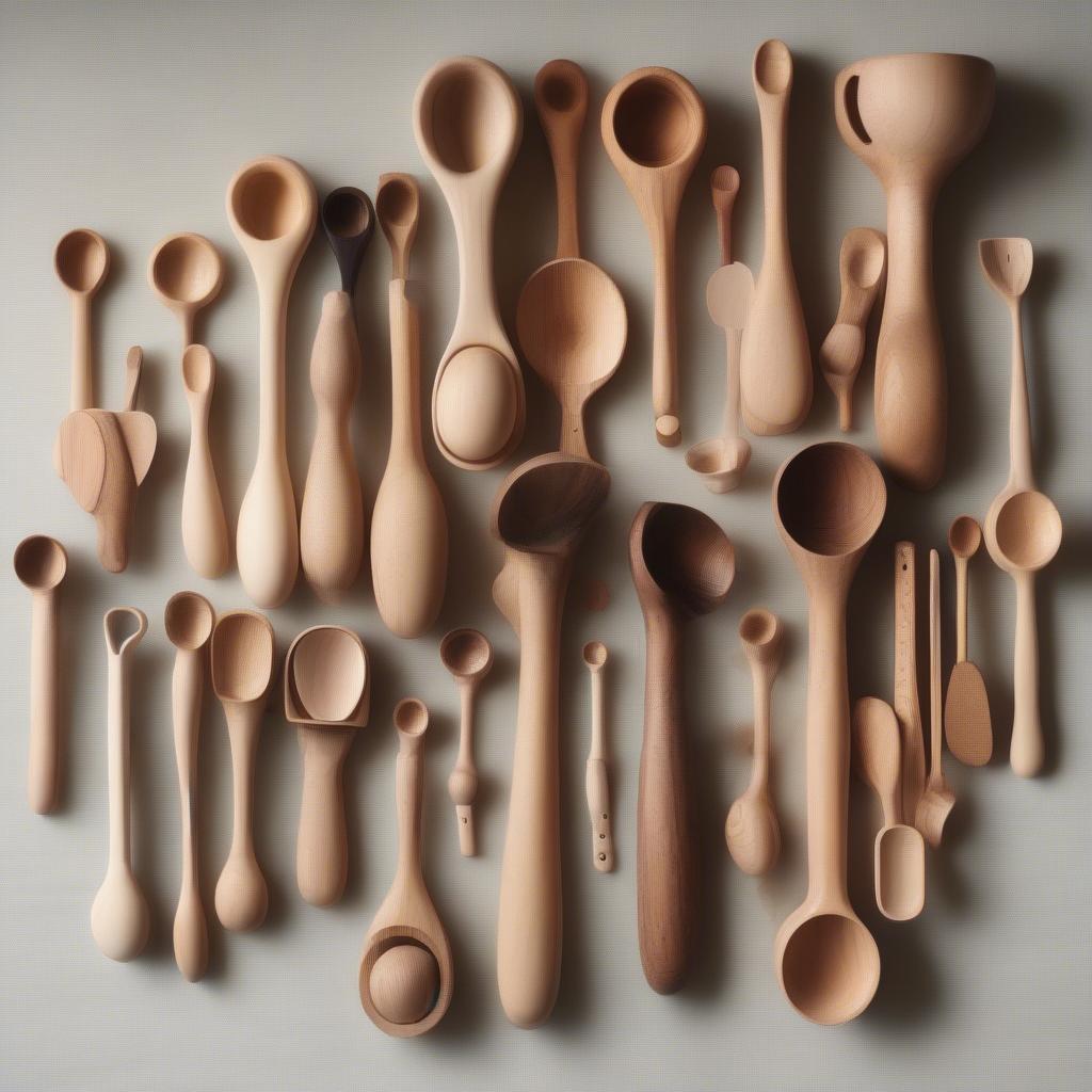 Different Styles of Wooden Measuring Spoons