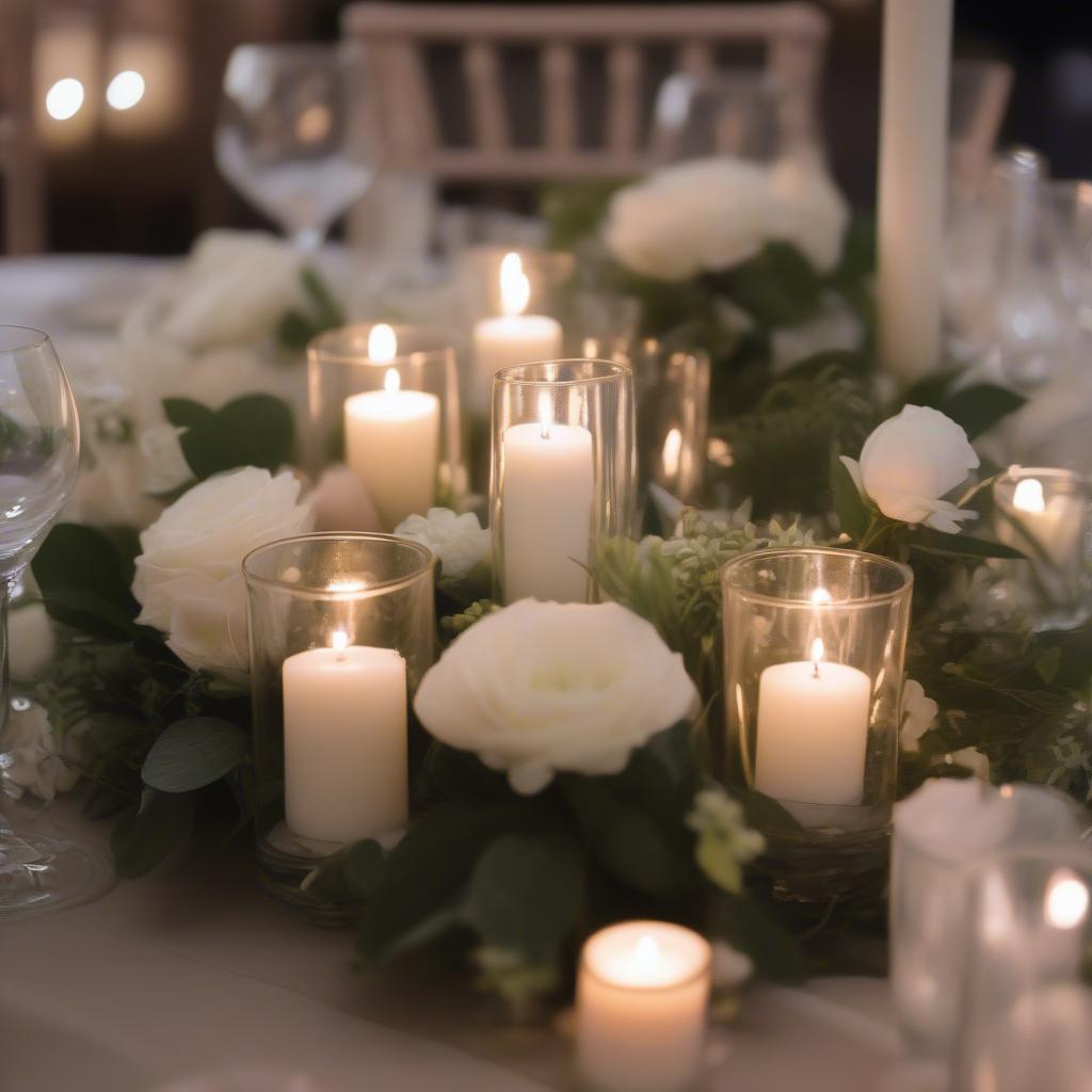 Mercury Glass Votives as Wedding Centerpieces