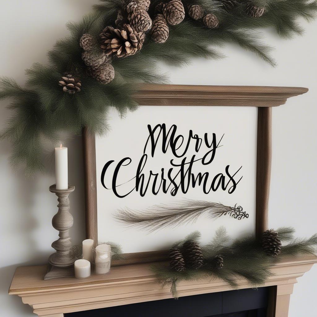 Rustic Wooden Merry Christmas Vertical Sign