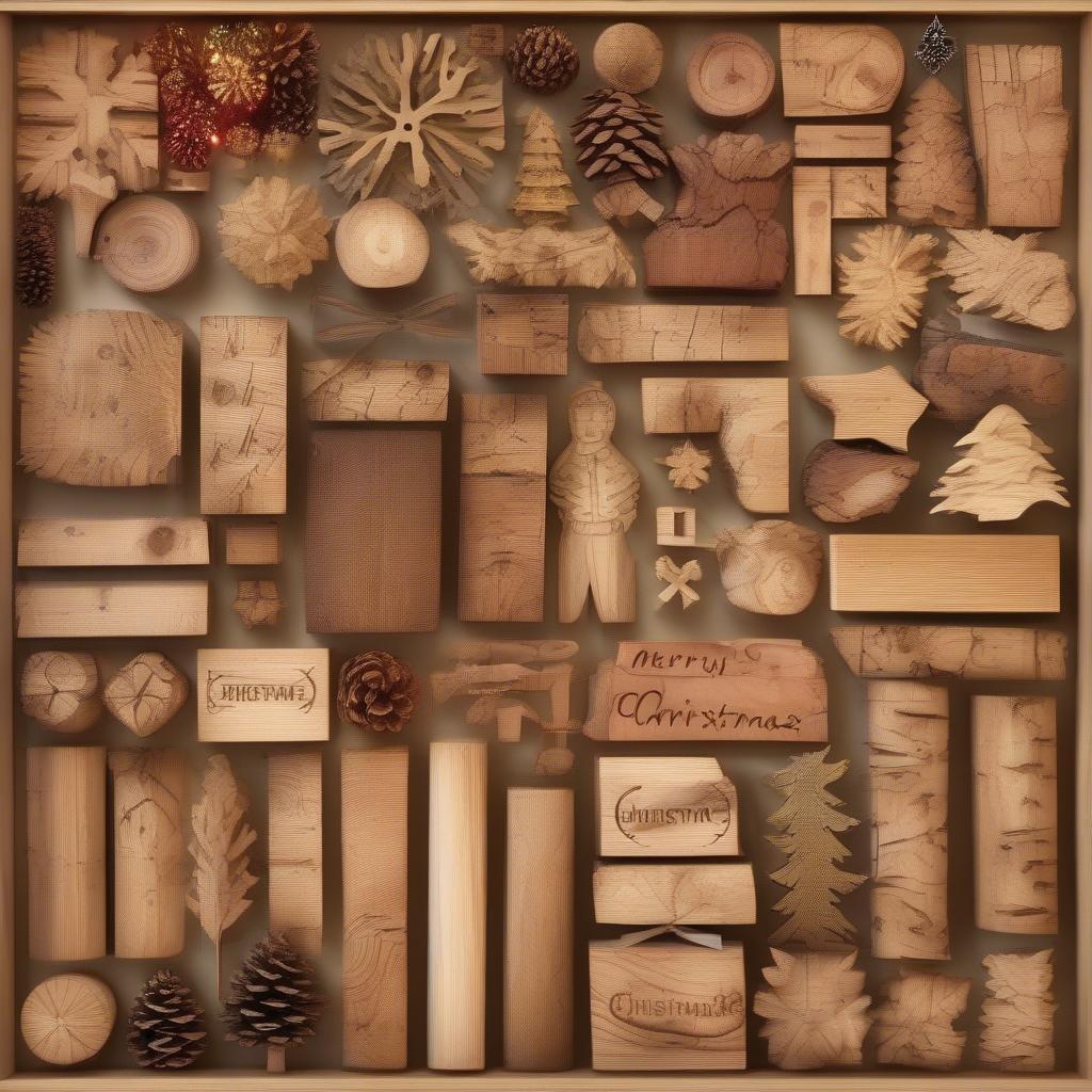 Different Merry Christmas Wood Types