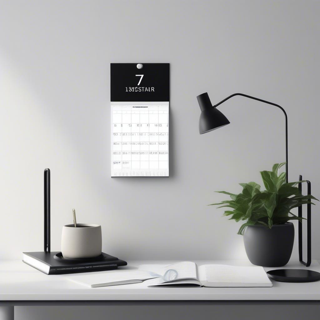 Metal Calendar Holder on Shelf