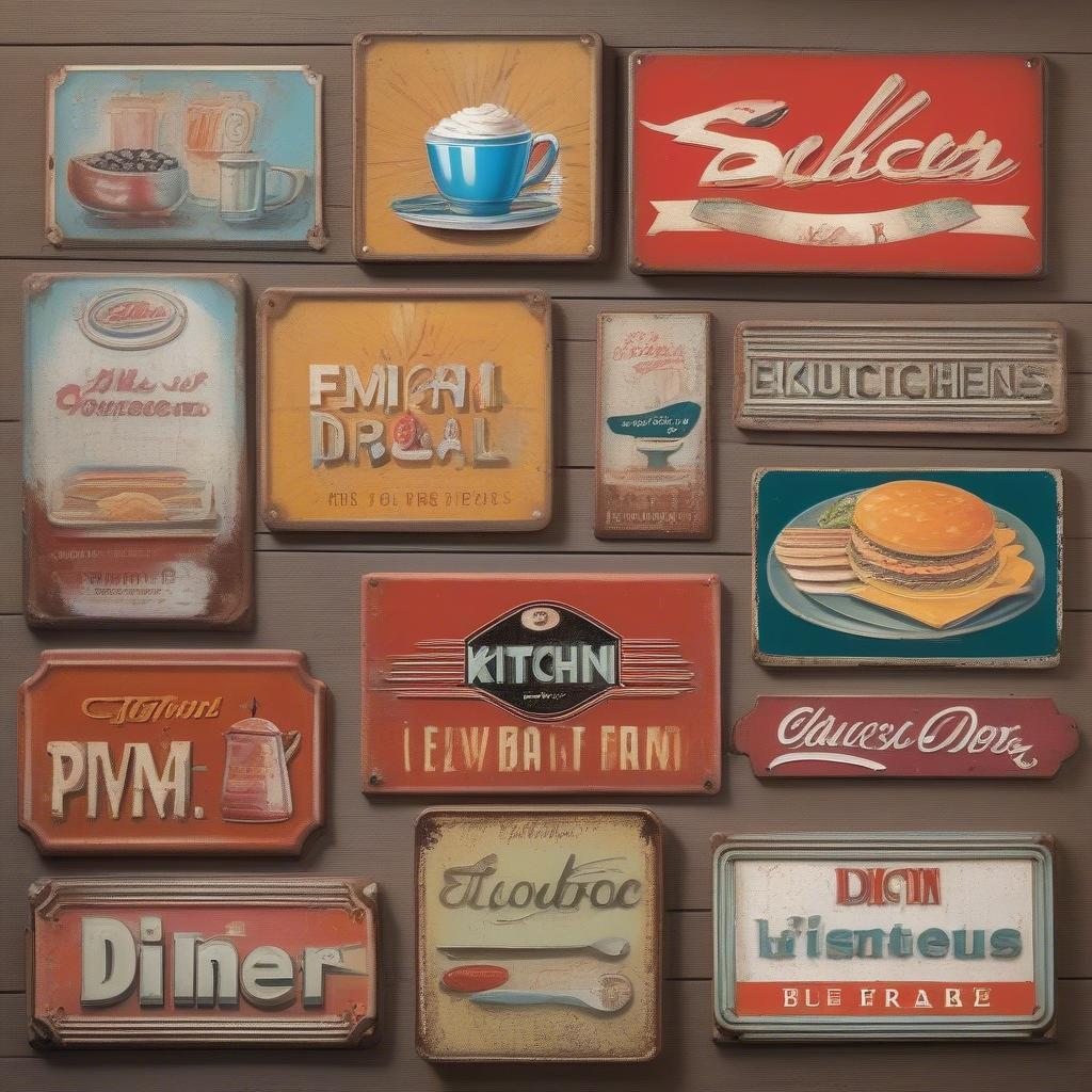 Vintage Metal Kitchen Wall Signs