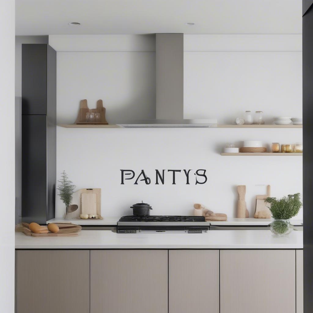 Metal Pantry Sign in a Modern Kitchen