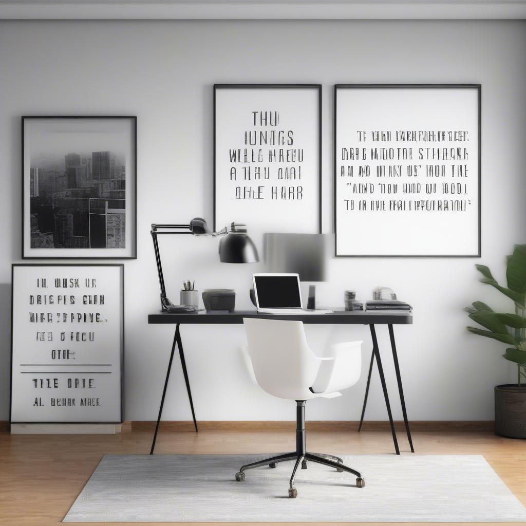 Metal Quote Wall Art in a Modern Office