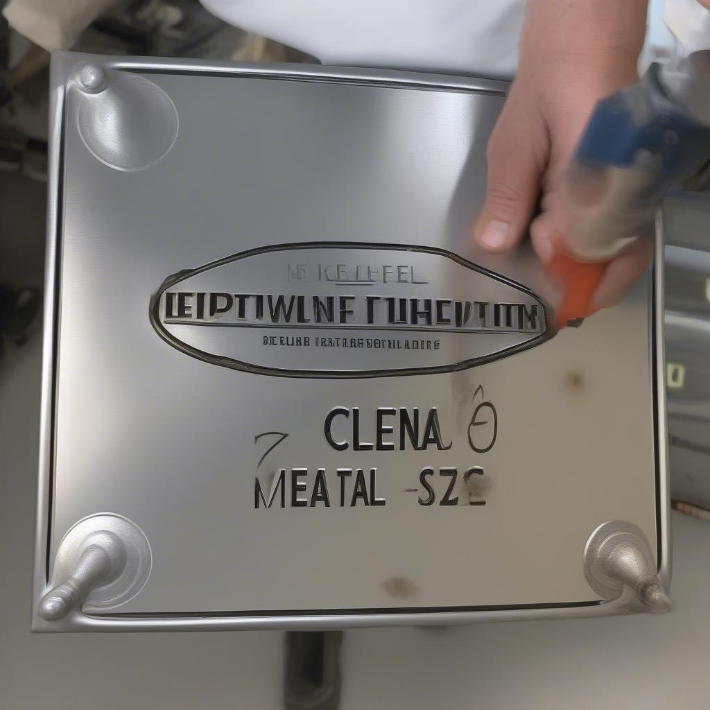 Cleaning a Metal Sign