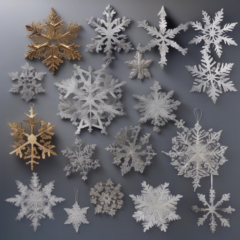 Variety of Metal Snowflakes for Winter Decor