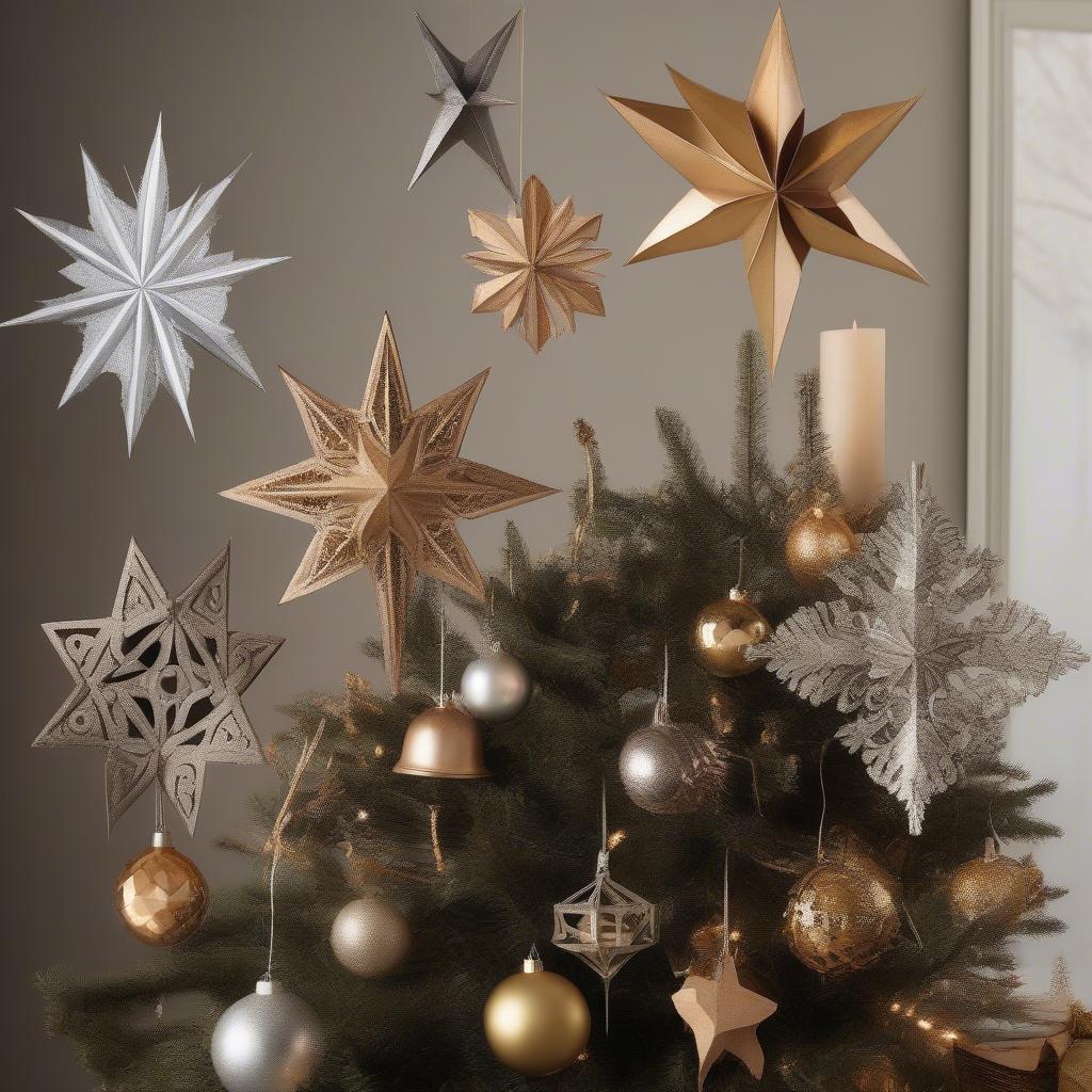 Various Metallic Tree Topper Styles