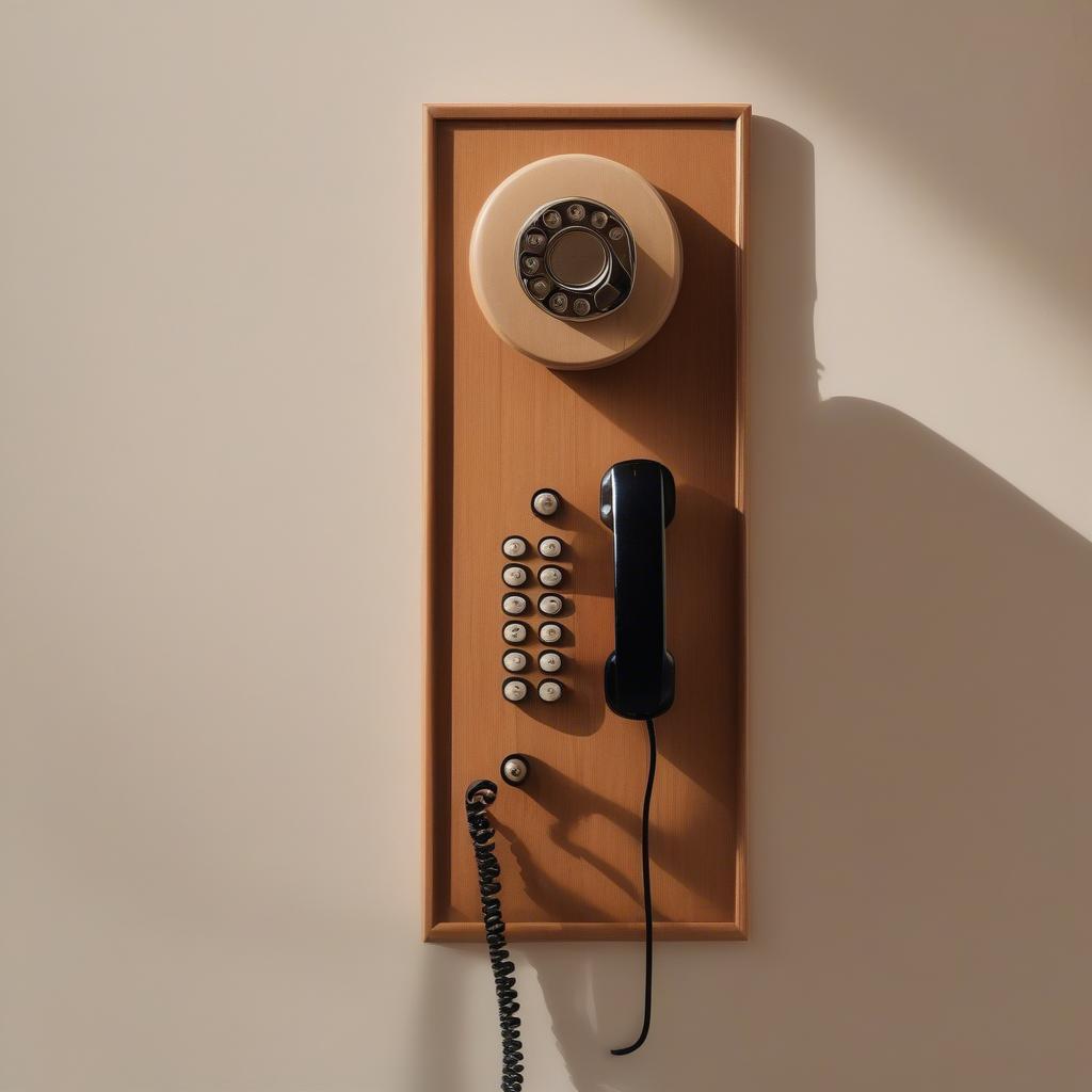 Mid-Century Modern Wooden Wall Phone