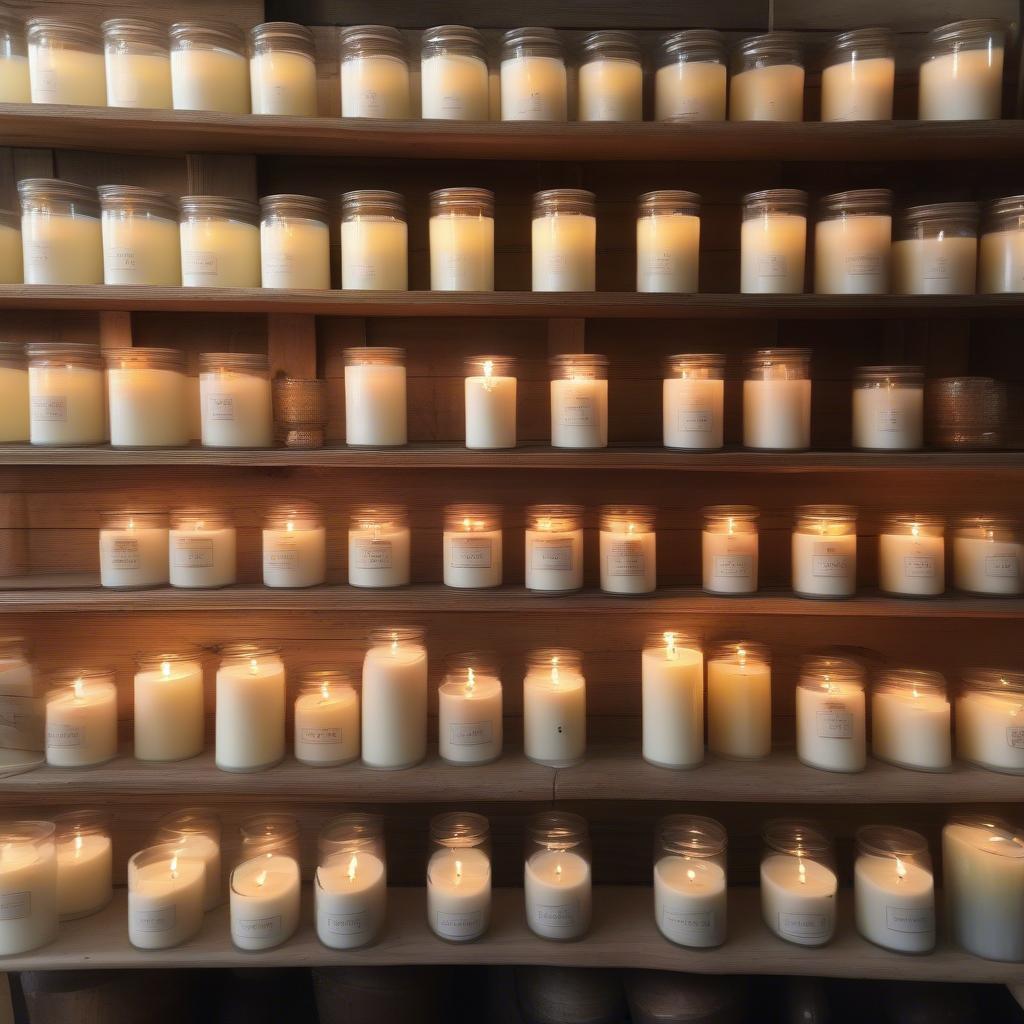 Milk Barn Candle Collection Display