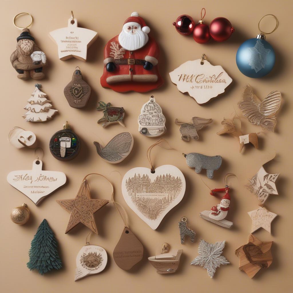 Mini Personalized Christmas Ornaments Made of Different Materials