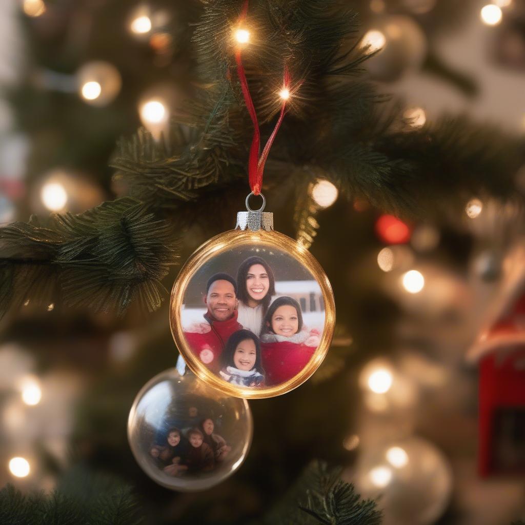 Mini Personalized Christmas Ornaments with Family Photo