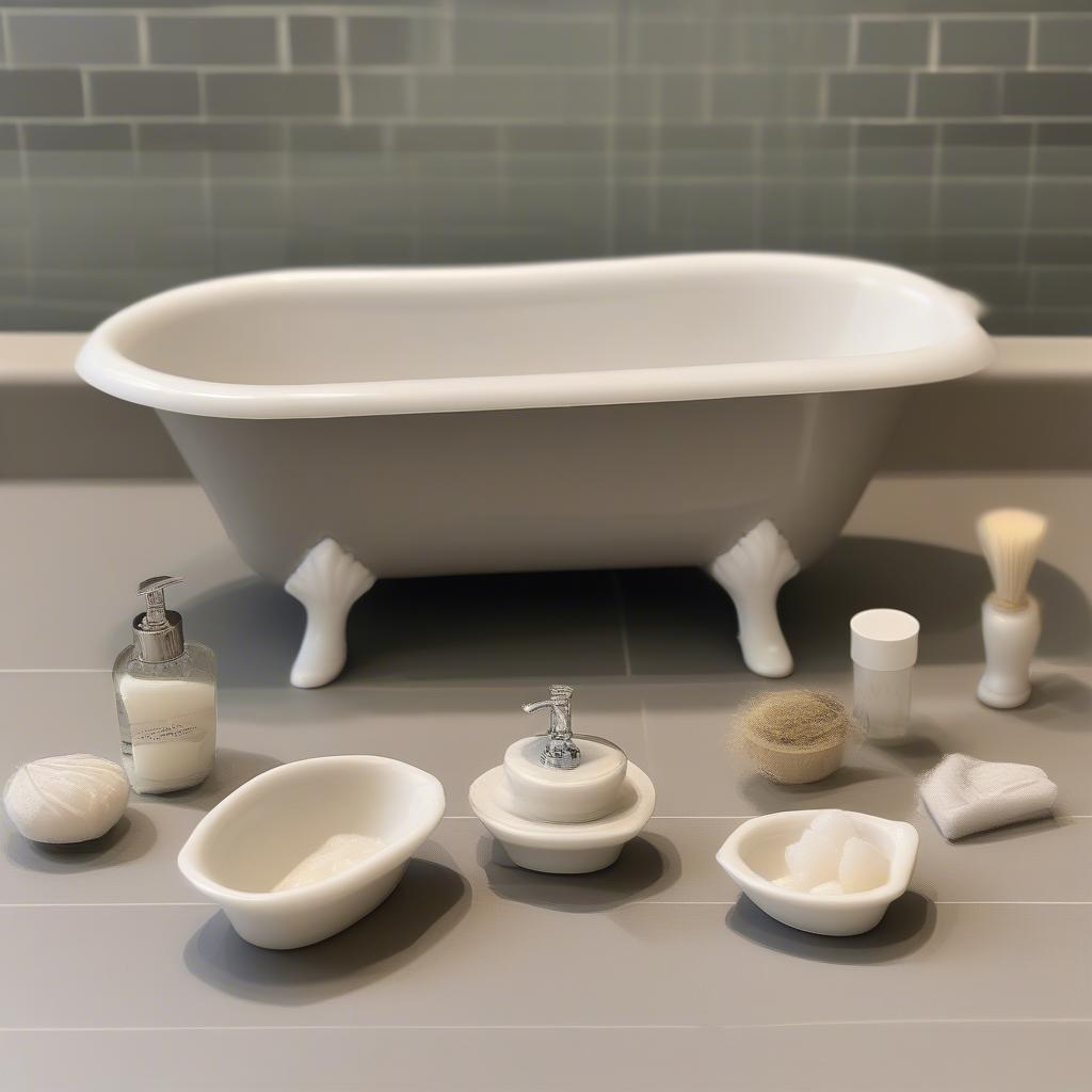 Miniature Bathtub Soap Dishes in Different Sizes and Bathroom Placements