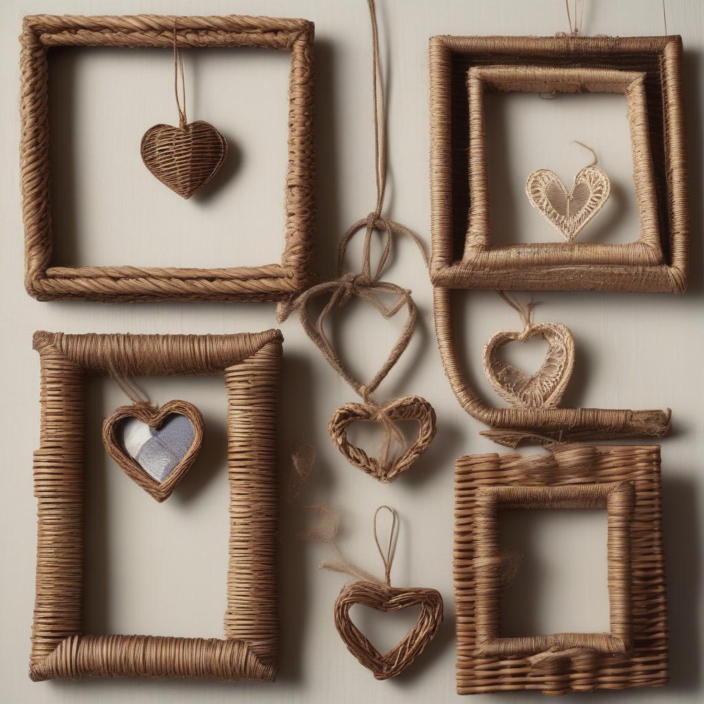 Miniature Wicker Picture Frame Ornaments