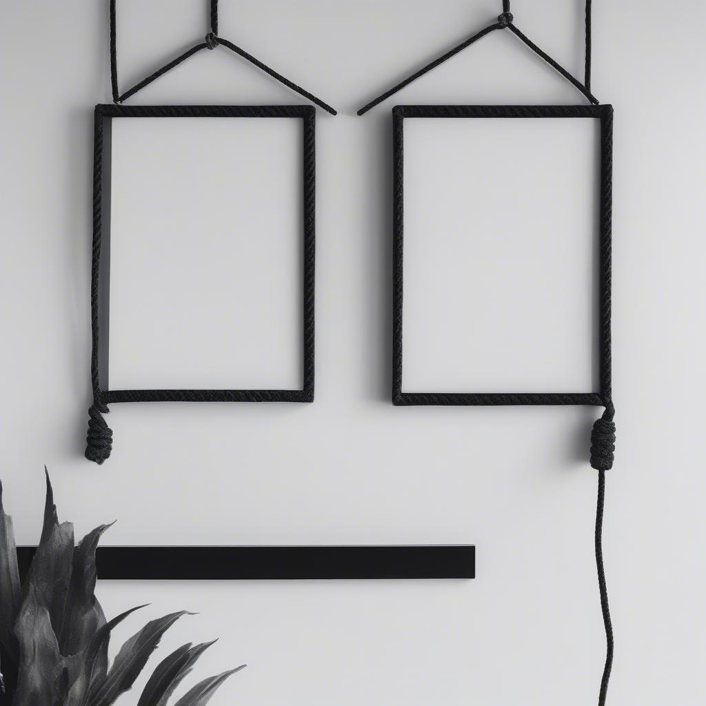 Minimalist Rope-Hung Picture Frames