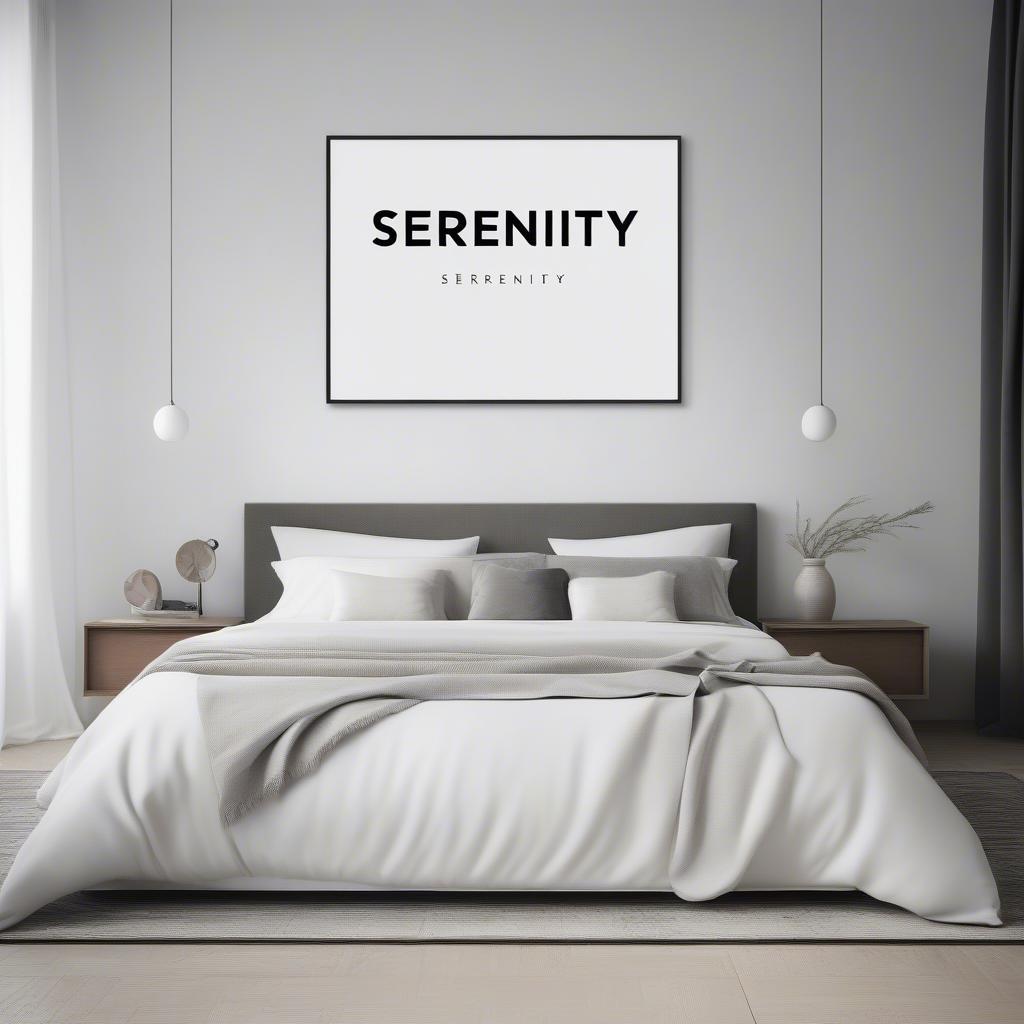 Minimalist Wall Art Phrase in a Bedroom