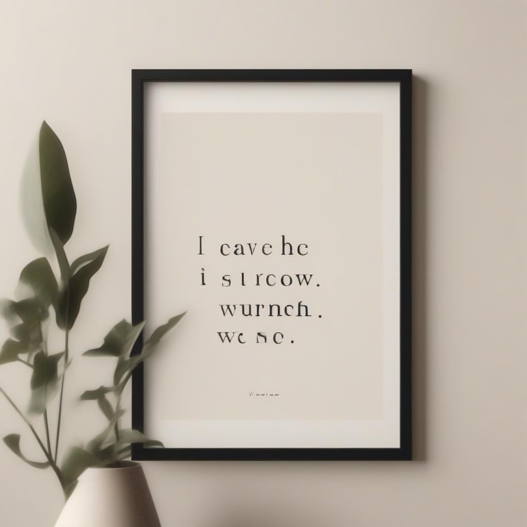 Minimalist wall art featuring inspirational quotes