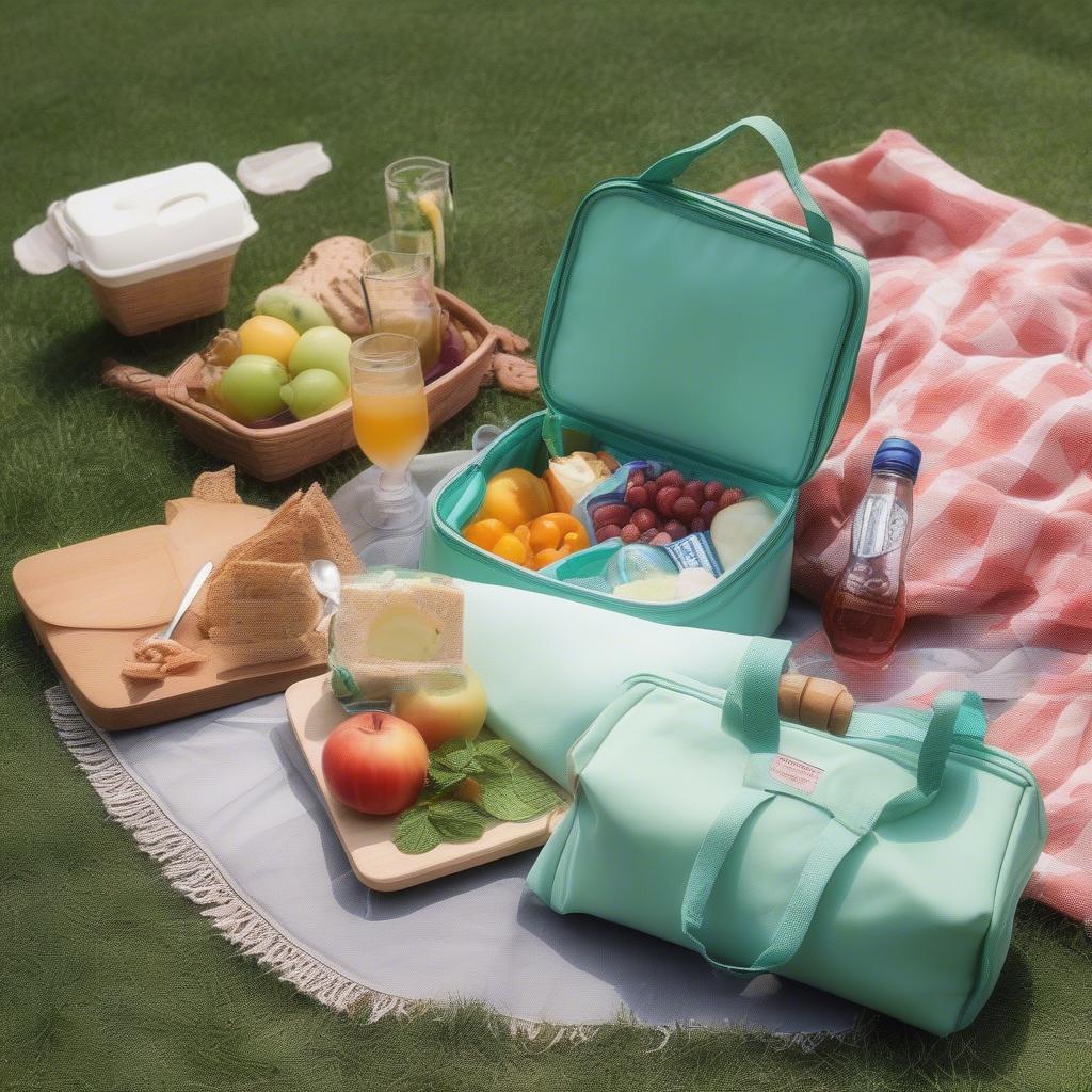 Mint Lunch Bag at a Picnic