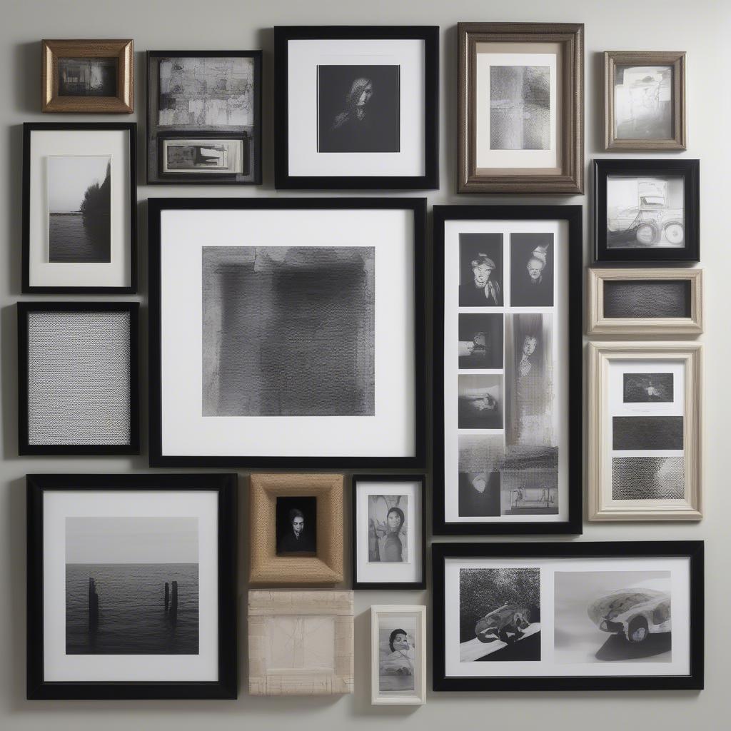 Mixing and matching frames for a collage wall