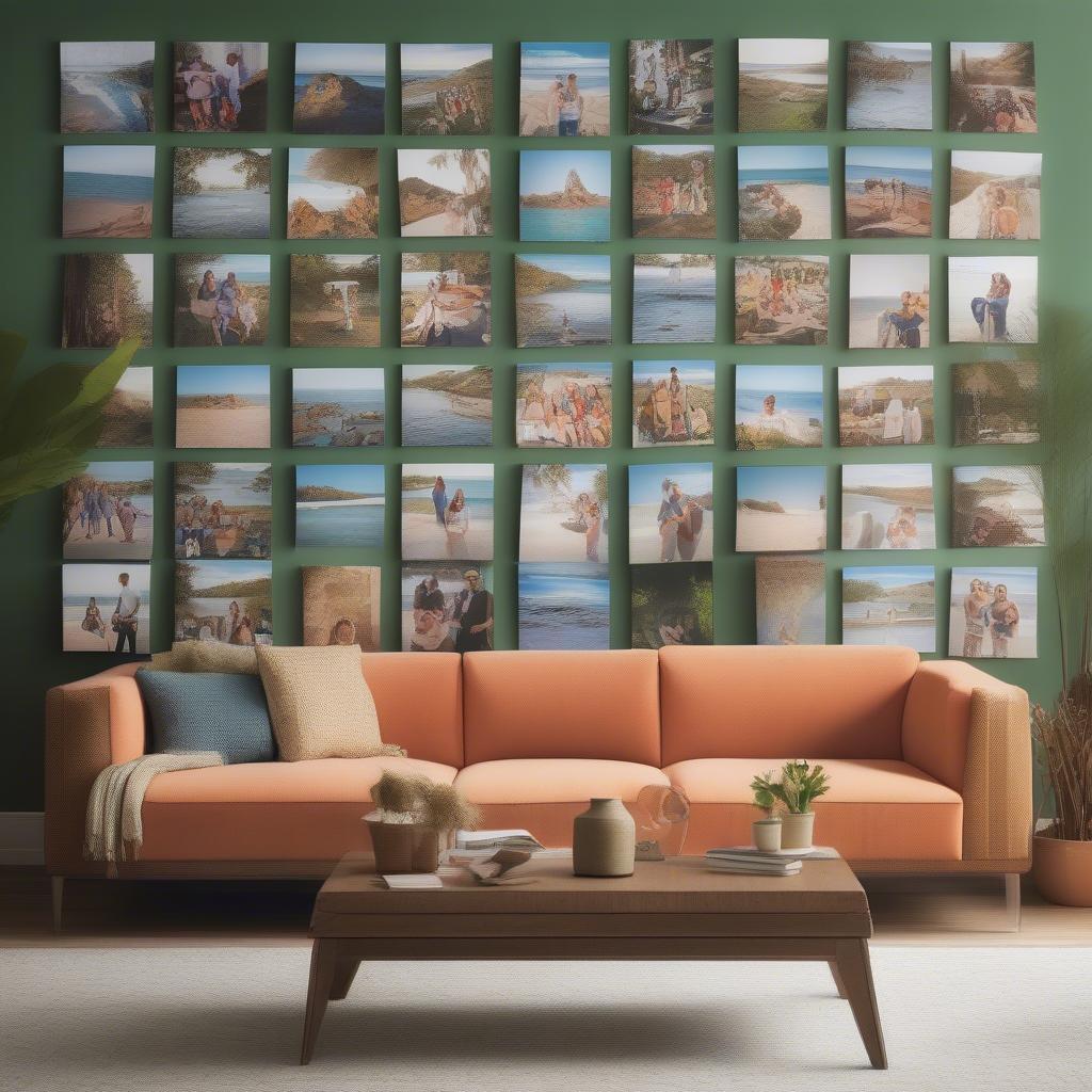 Mixtiles 20x20 Displayed on a Living Room Wall