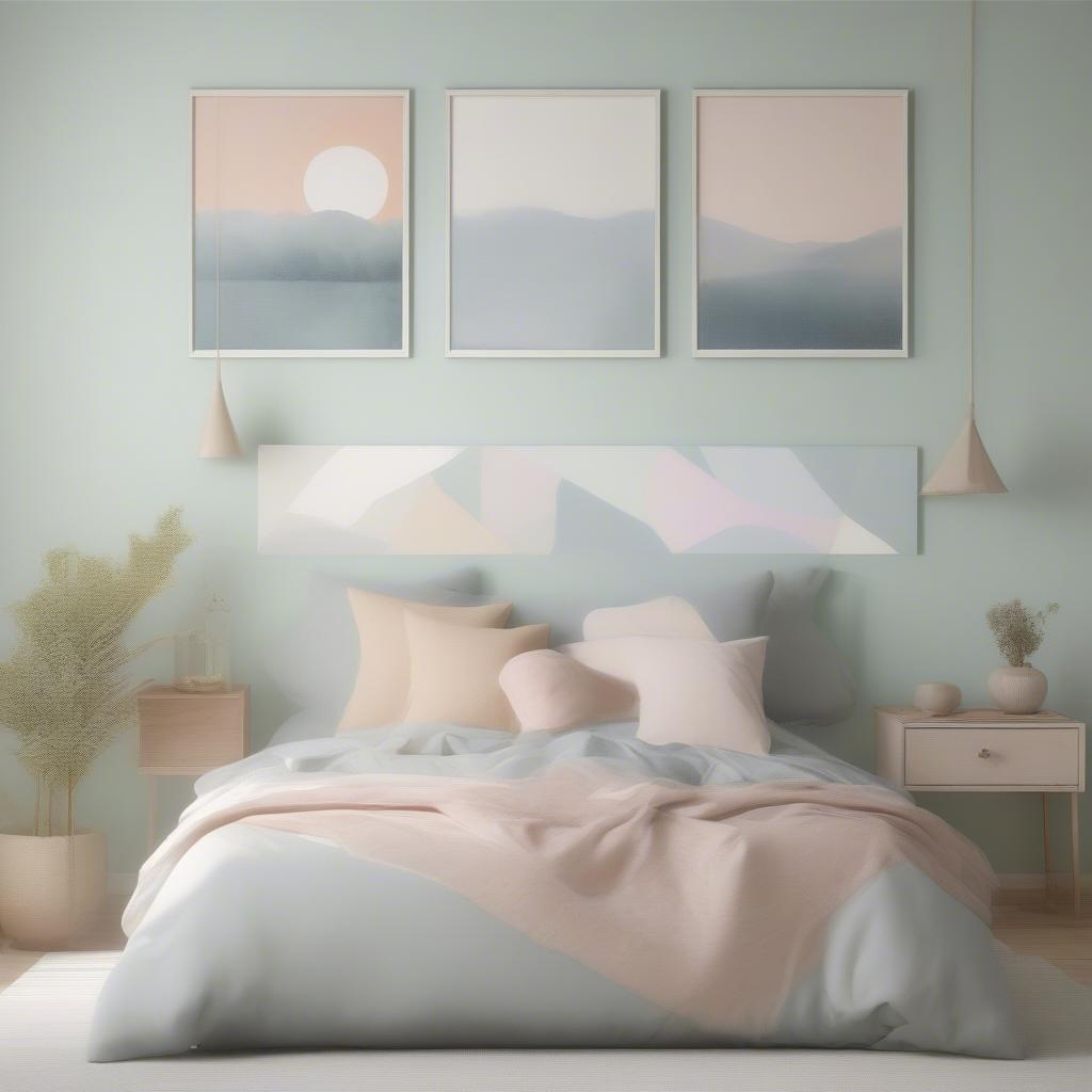 Mixtiles Canvas Prints in a Bedroom